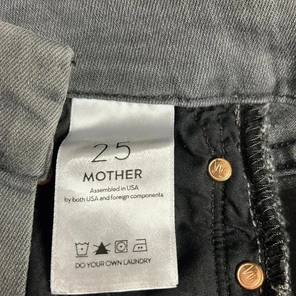 MOTHER The Looker Ankle Fray  women jeans, last chance saloon in grey, Revolve - Picture 12 of 16